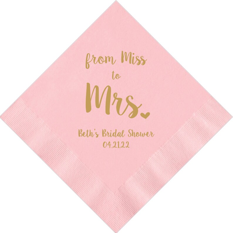 Personalized Napkins Bridal Shower From MISS to MRS Custom Etsy