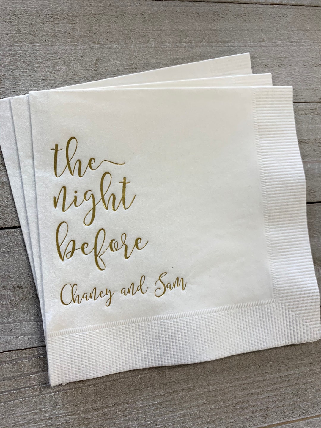 Personalized Rehearsal Napkins Custom Printed the Night Before Beverage