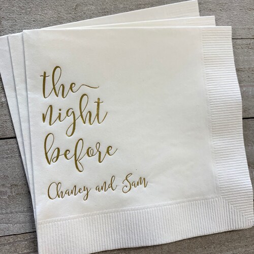 Personalized Rehearsal Napkins Custom Printed the Night Before Etsy