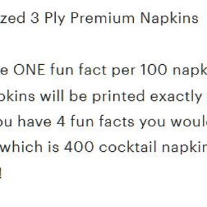 Trivia Personalized Napkins Birthday Wedding Trivia Napkins Fun Fact Napkins Beverage Luncheon Dinner and Guest Towels Available image 4