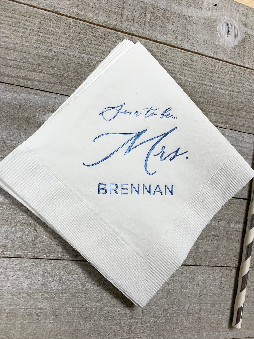 Personalized Napkins Bridal Shower Soon to Be Mrs Custom Etsy