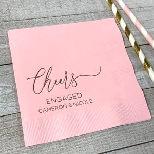 Personalized Napkins Wedding Napkins Custom Monogram Cheers Engagement Party Beverage Cocktail Luncheon Dinner Guest Towels Available!