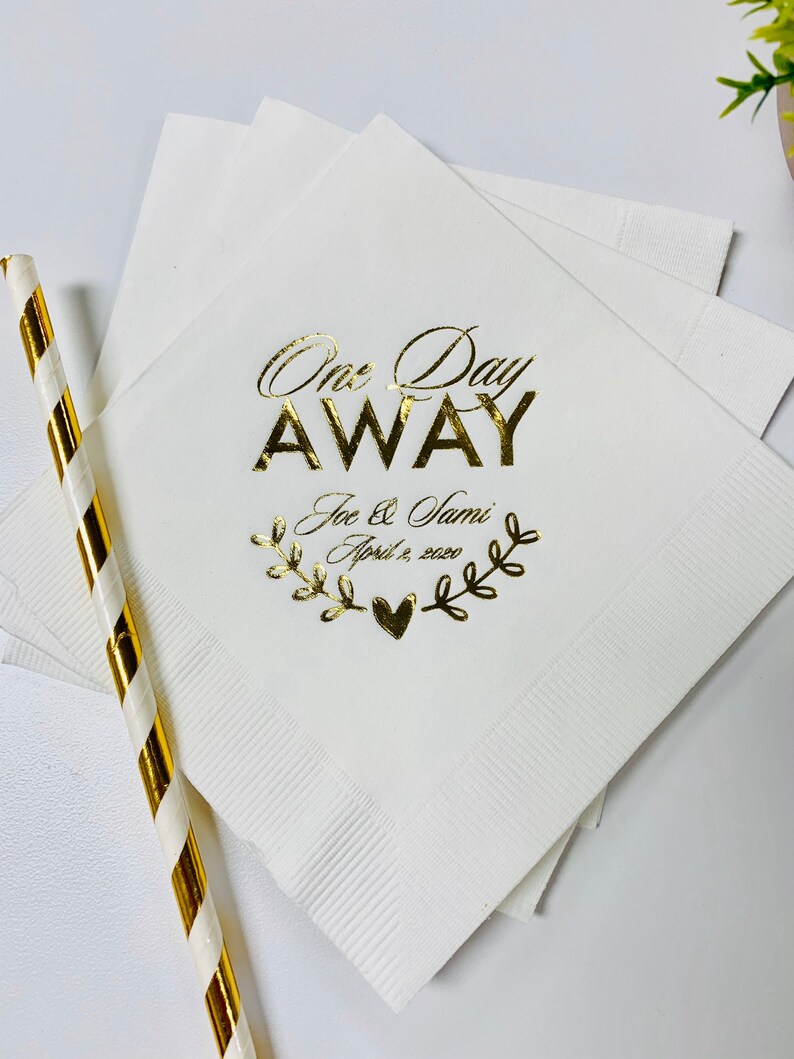 Personalized Rehearsal Napkins Custom Printed One Day Away Etsy