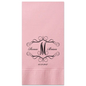100 Personalized Guest Towels Dinner Napkins Wedding Paper Hostess Gift Monogram DRUNK IN LOVE Bridal Shower Wedding Anniversary