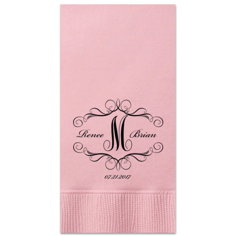 100 Personalized Guest Towels Dinner Napkins Wedding Paper Hostess Gift Monogram DRUNK IN LOVE Bridal Shower Wedding Anniversary