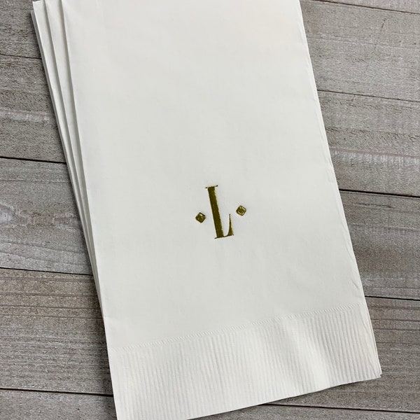 50 Personalized Hand Guest Towels Paper Dinner Napkins Wedding Favors Hostess Gift Party Engagement Monogram Birthday Bar Bat Mitzvah