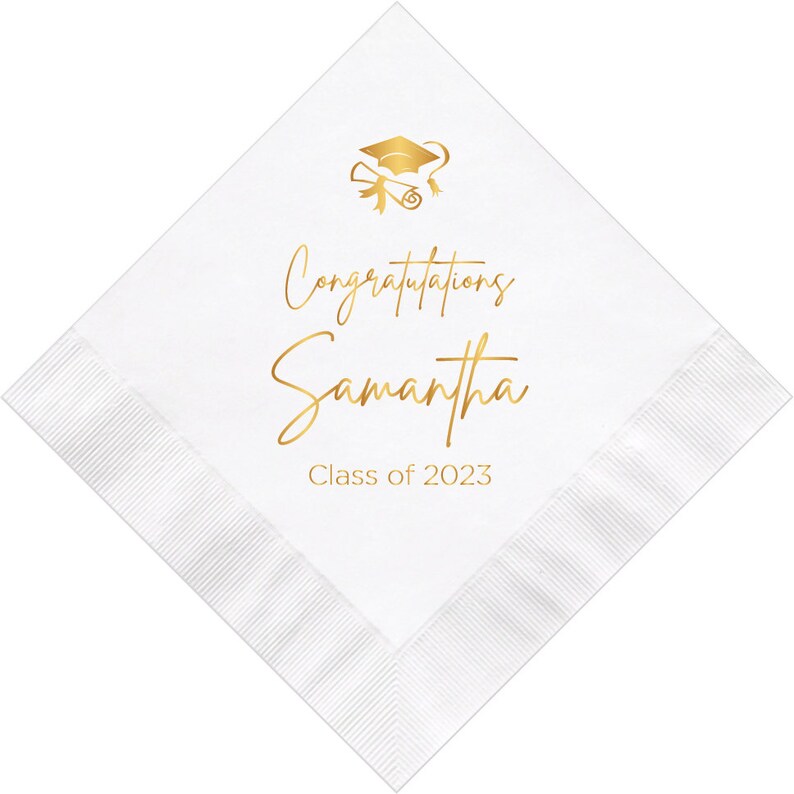 Personalized Napkins Graduation Ceremony Party Printed Custom Etsy