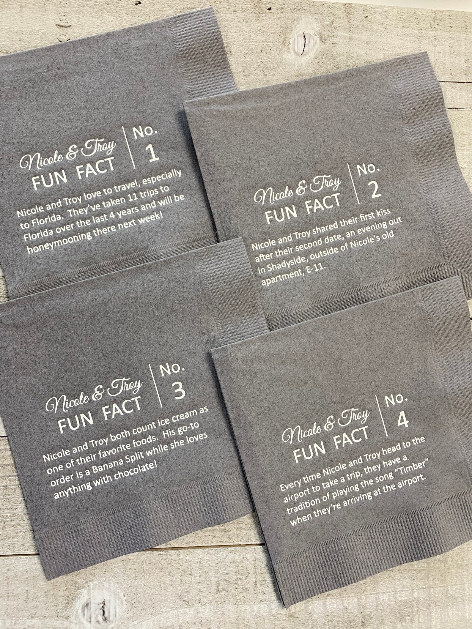Trivia Personalized Napkins Birthday Wedding Trivia Napkins Etsy