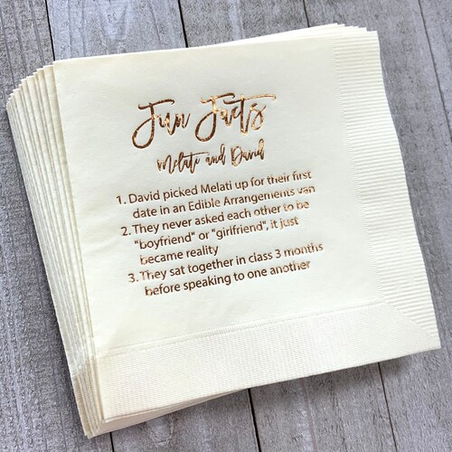 Trivia Personalized Napkins Birthday Wedding Trivia Napkins Etsy