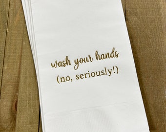 50 Hand Guest Towels Paper Bathroom Napkins Disposable Lots of colors to choose from! Wash Your Hands No, Seriously!