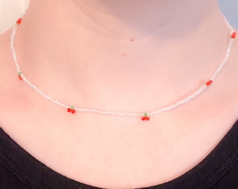 Beaded Cherry necklace