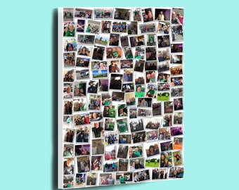 Fantastic personalised random photo collage montage box framed canvas print