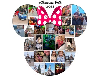 Collage de fotos personalizado con forma de orejas de Minnie Mouse divertido. Solo archivo digital.