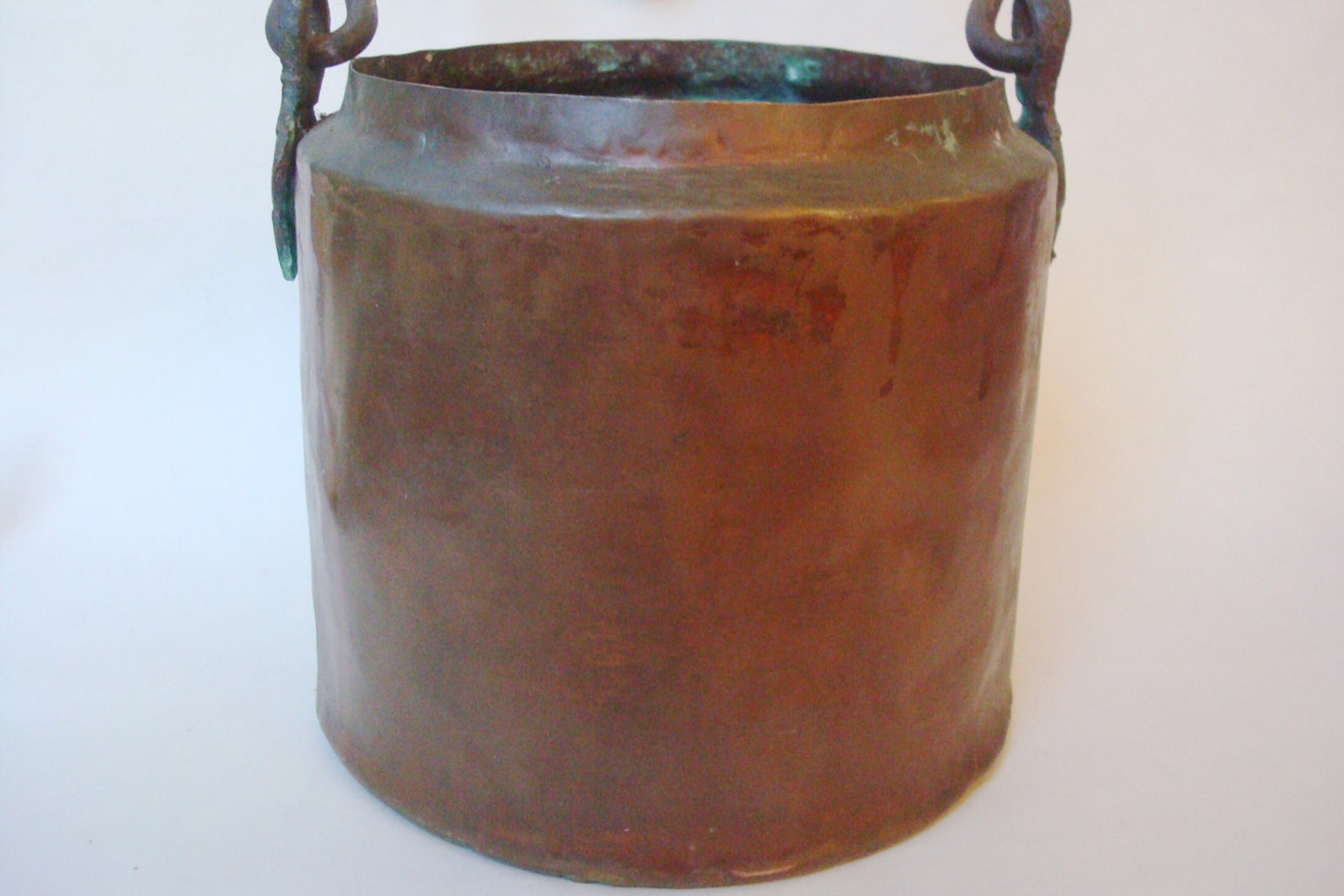Vintage Copper Hanging Pot with Cast Iron Handle and Hook Etsy