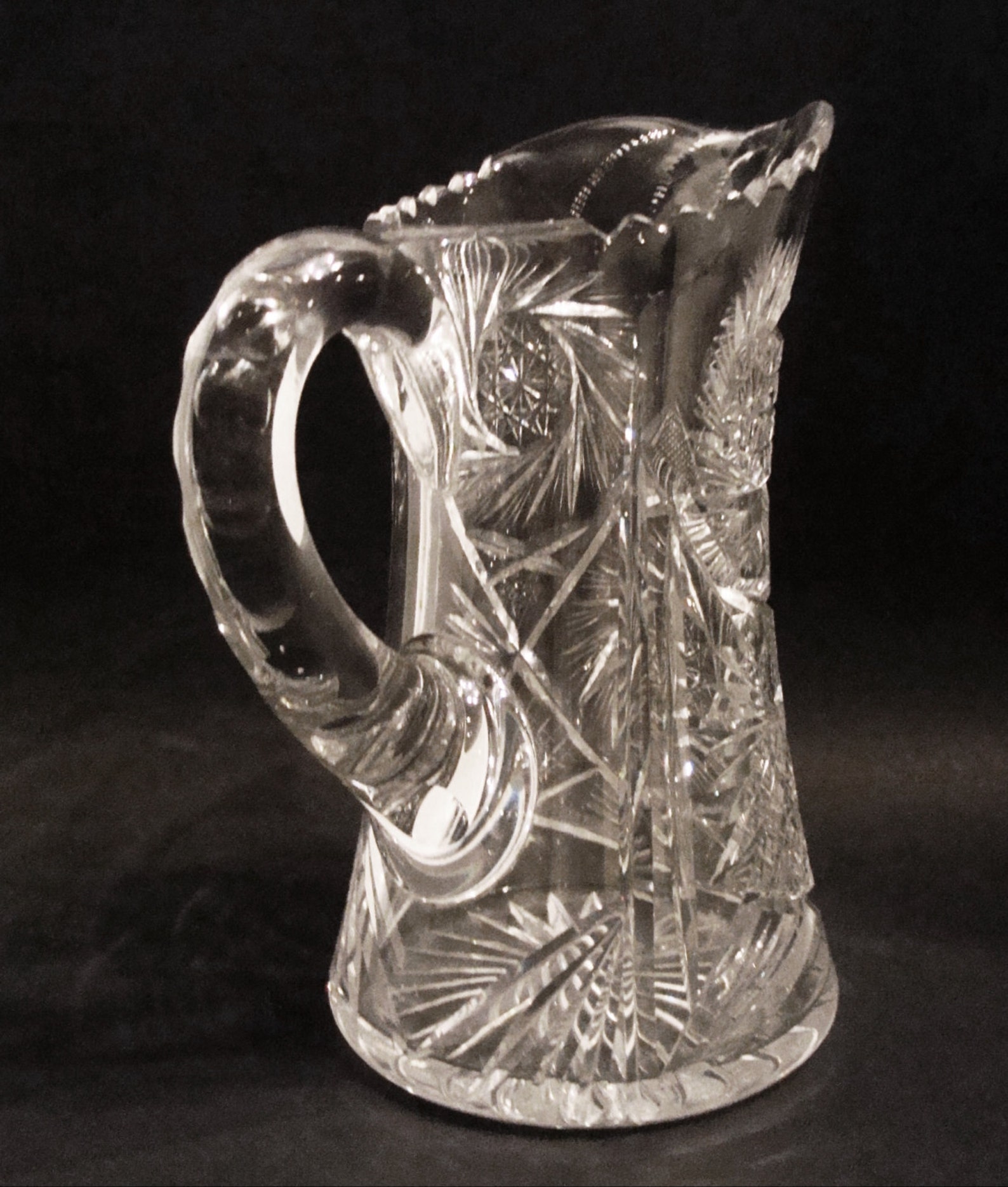 Antique American Brilliant 9 Cut Crystal Pitcher Etsy