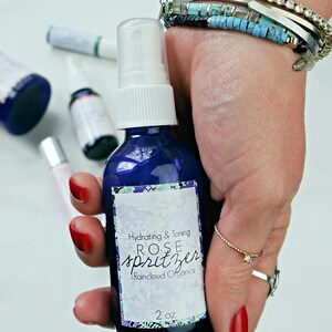 Rose Hydrating Skin Spritzer Vegan Skin Toner Toning Spray with Witch Hazel & Essential Oils image 2