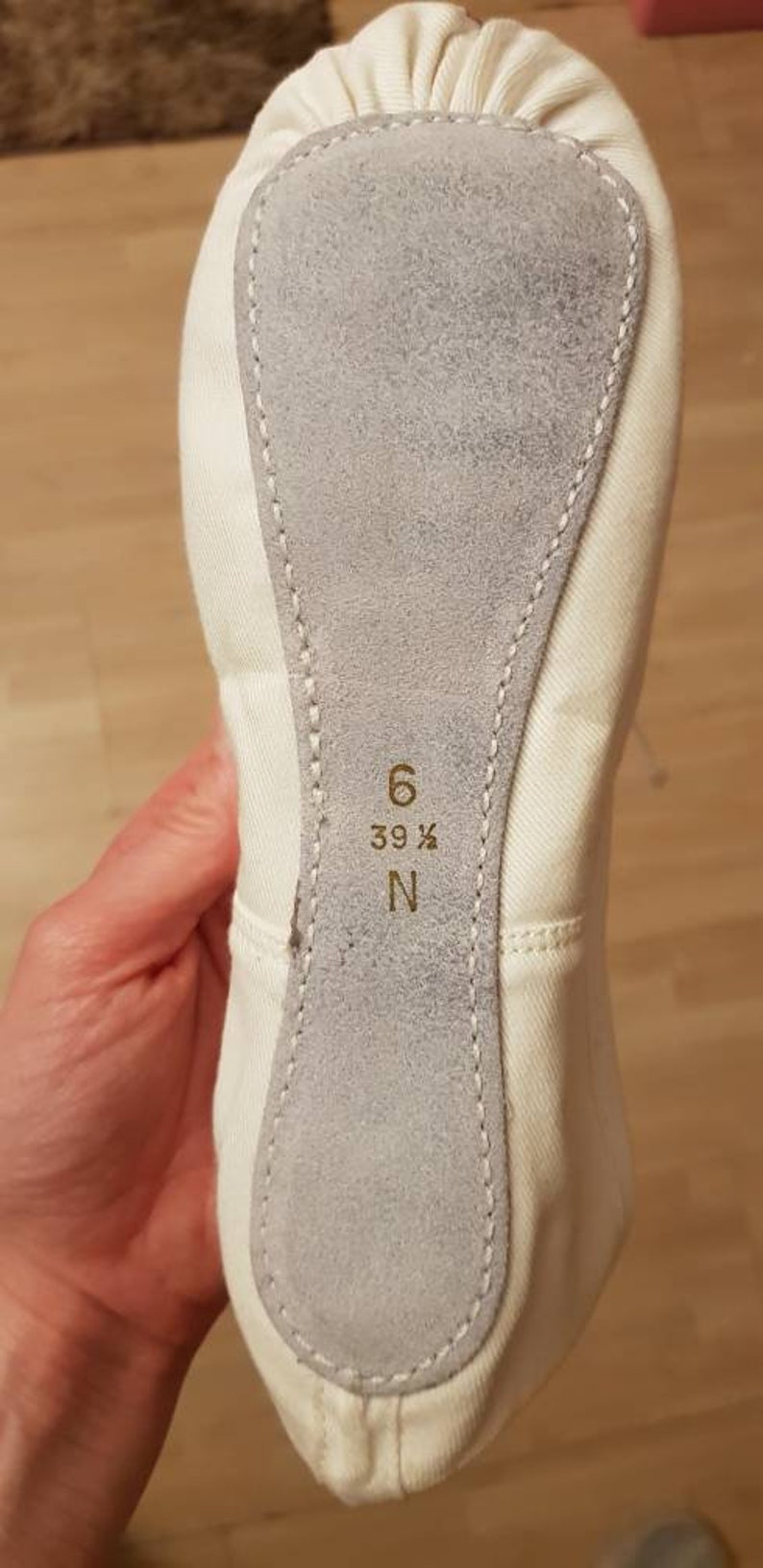 Decorated soft ballet shoes size 6 Gamba Etsy