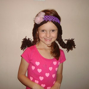 Doc Mcstuffins inspired Wig Headband, braid pigtails, costume, dress up!