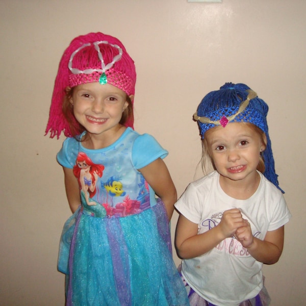 Shimmer and Shine inspired wig headband, pink or blue ponytail headband, costumes and dress up!