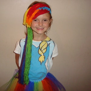 Rainbow Dash inspired wig headband, great for costumes and dress up!