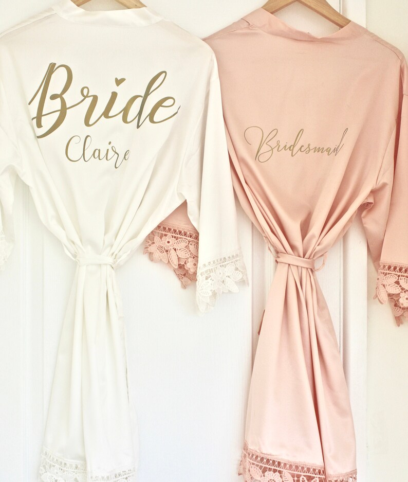 satin bridal dressing gowns