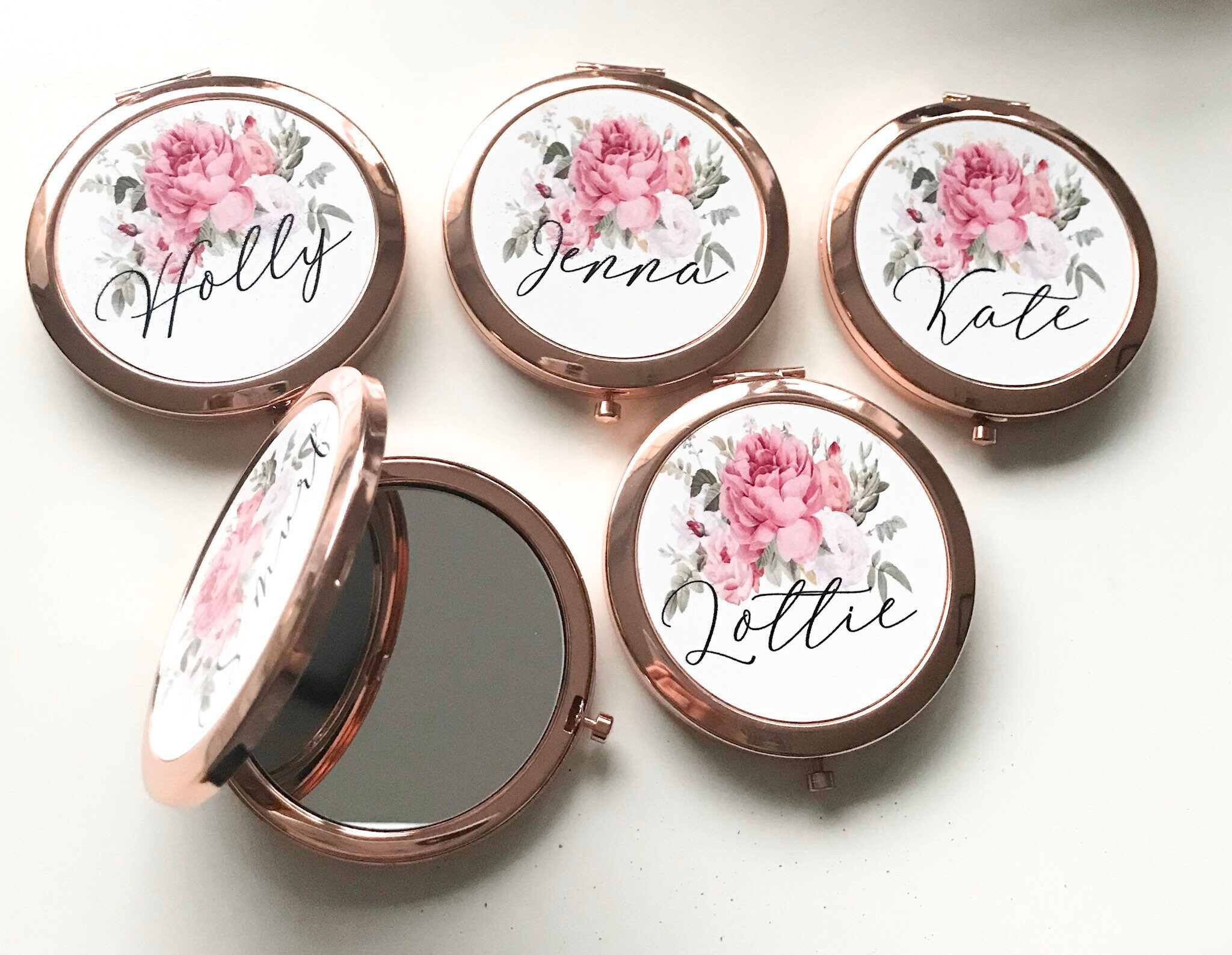 Personalised Compact Mirror Bridesmaid gift wedding party Etsy