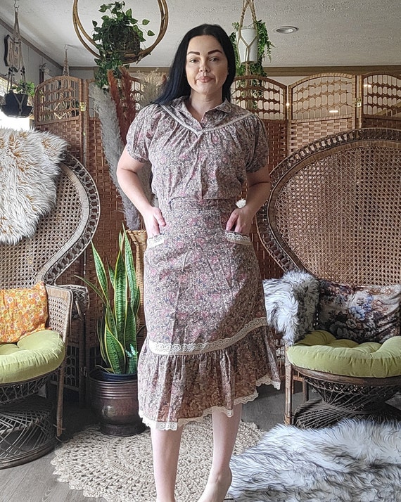 Floral Lace Ruffled Top & Skirt | www.myglobaltax.com