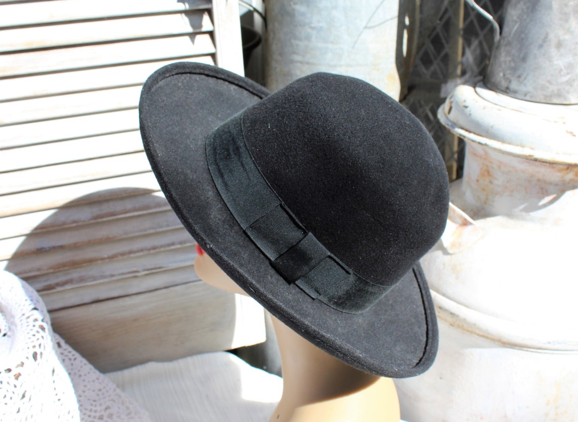 Vintage/black/wool/mens/hat. New York Hat Co. Gambler. Size Etsy