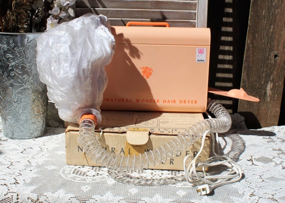 Vintage Peach Travel Blow Hair Dryer Carrier Dazey Natural Etsy