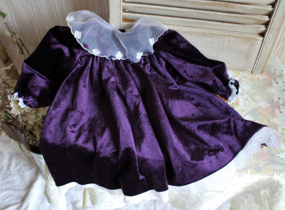 girls purple velvet dress