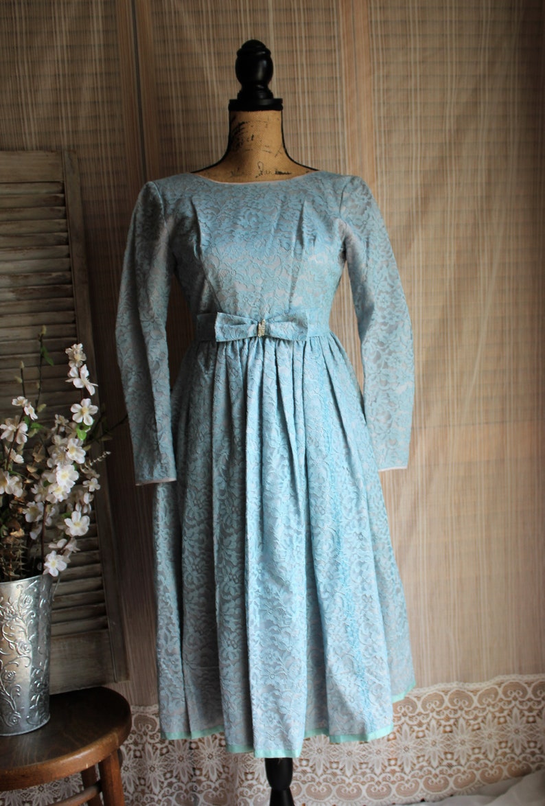 Vintage Gorgeous Light Blue Lace Formal Party Dress. Beautiful - Etsy