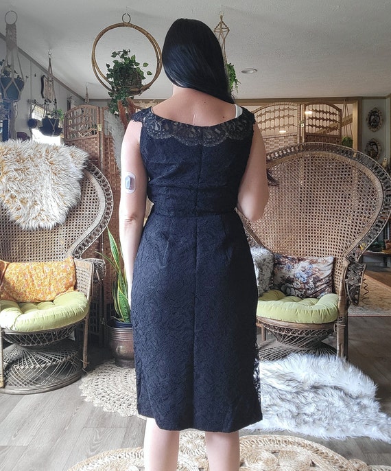 Vintage black lace bridesmaids prom party dress. … - image 8