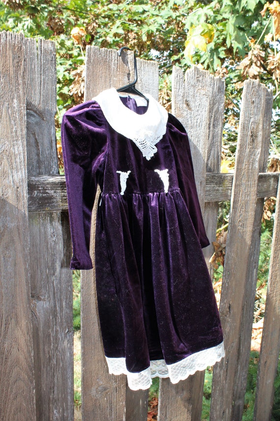 girls purple velvet dress