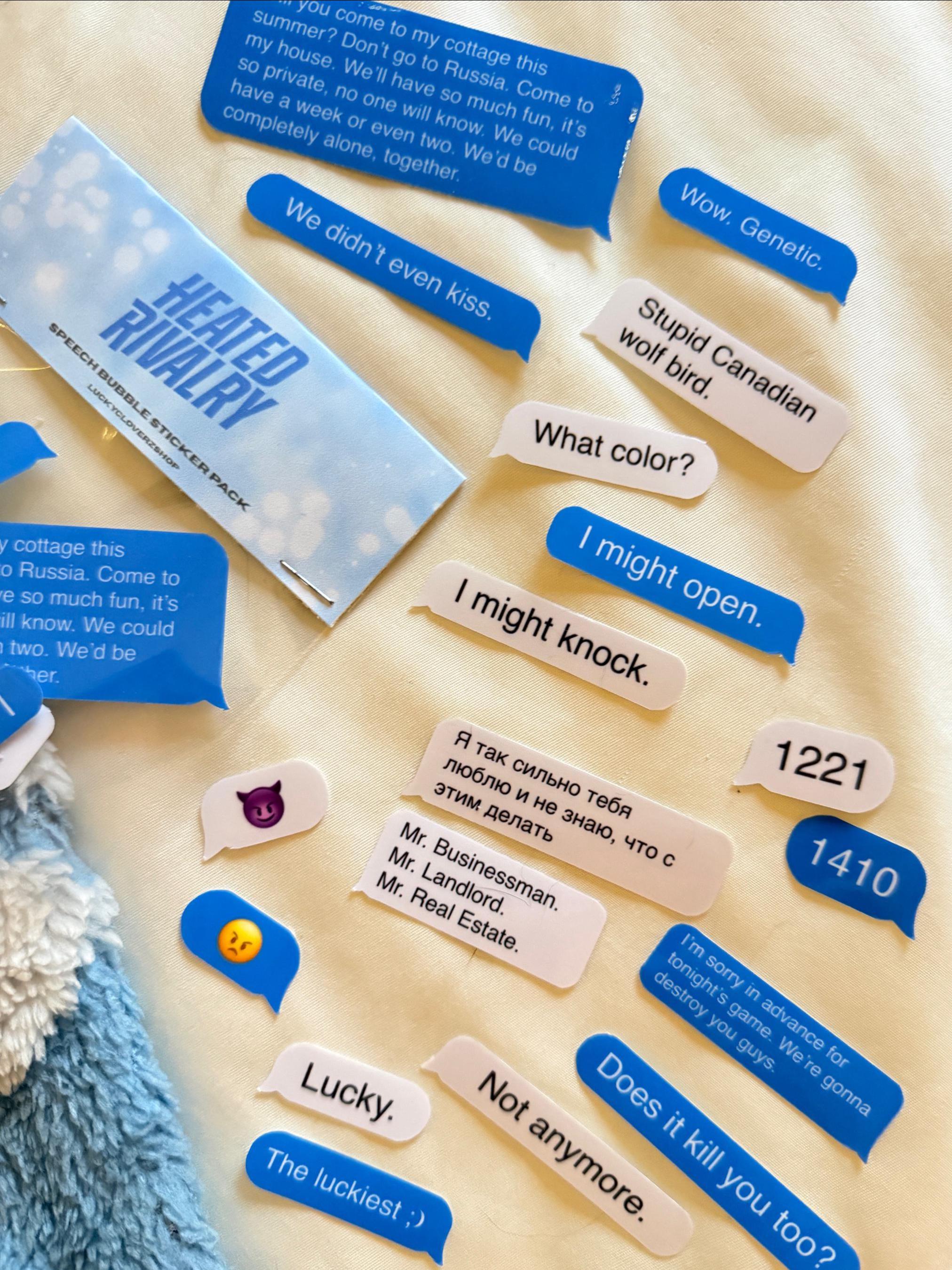 Shane Text Shane & Ilya Text Bubble Sticker Pack - Etsy Australia
