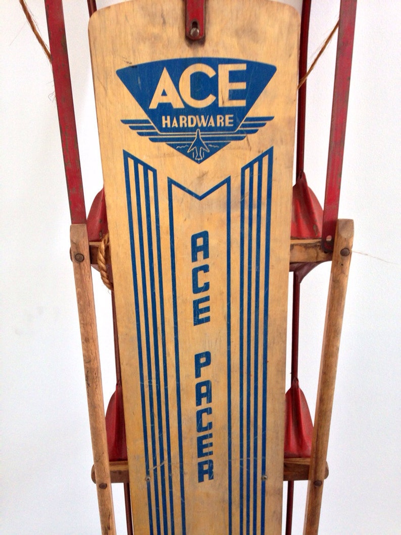 Ace Pacer Vintage Ace Hardware Wooden Sled Etsy