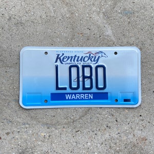 2005 Kentucky Vanity License Plate KY LOBO Wolf Halloween Decor