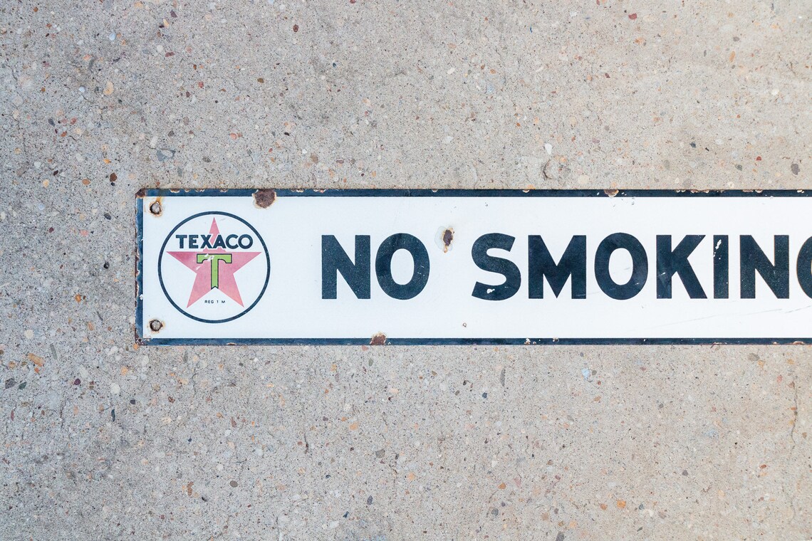 Texaco No Smoking Porcelain Sign Vintage Reproduction Signage Wall ...