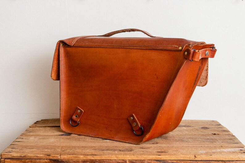 Leather Bike Bag Vintage NOS Bicycle Rear Rack Honey Bourbon Etsy