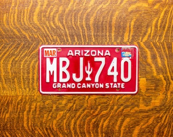 1980 Arizona Red License Plate Vintage Wall Hanging Decor MJB740