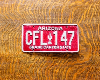 1980 Arizona Red License Plate Vintage Wall Hanging Decor CFL147