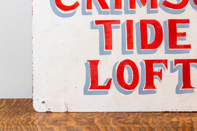 Crimson Tide Loft Vintage Alabama Sign Painted Metal Wall Decor image 5