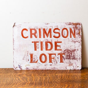 Crimson Tide Loft Vintage Alabama Sign Painted Metal Wall Decor image 7