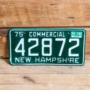 1975 Commercial New Hampshire License Plate Vintage Truck Wall Hanging Decor