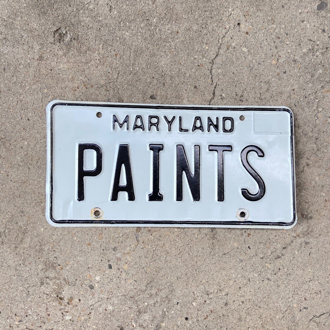 1981 Maryland Vanity License Plate PAINTS Art Artist Painting Wall