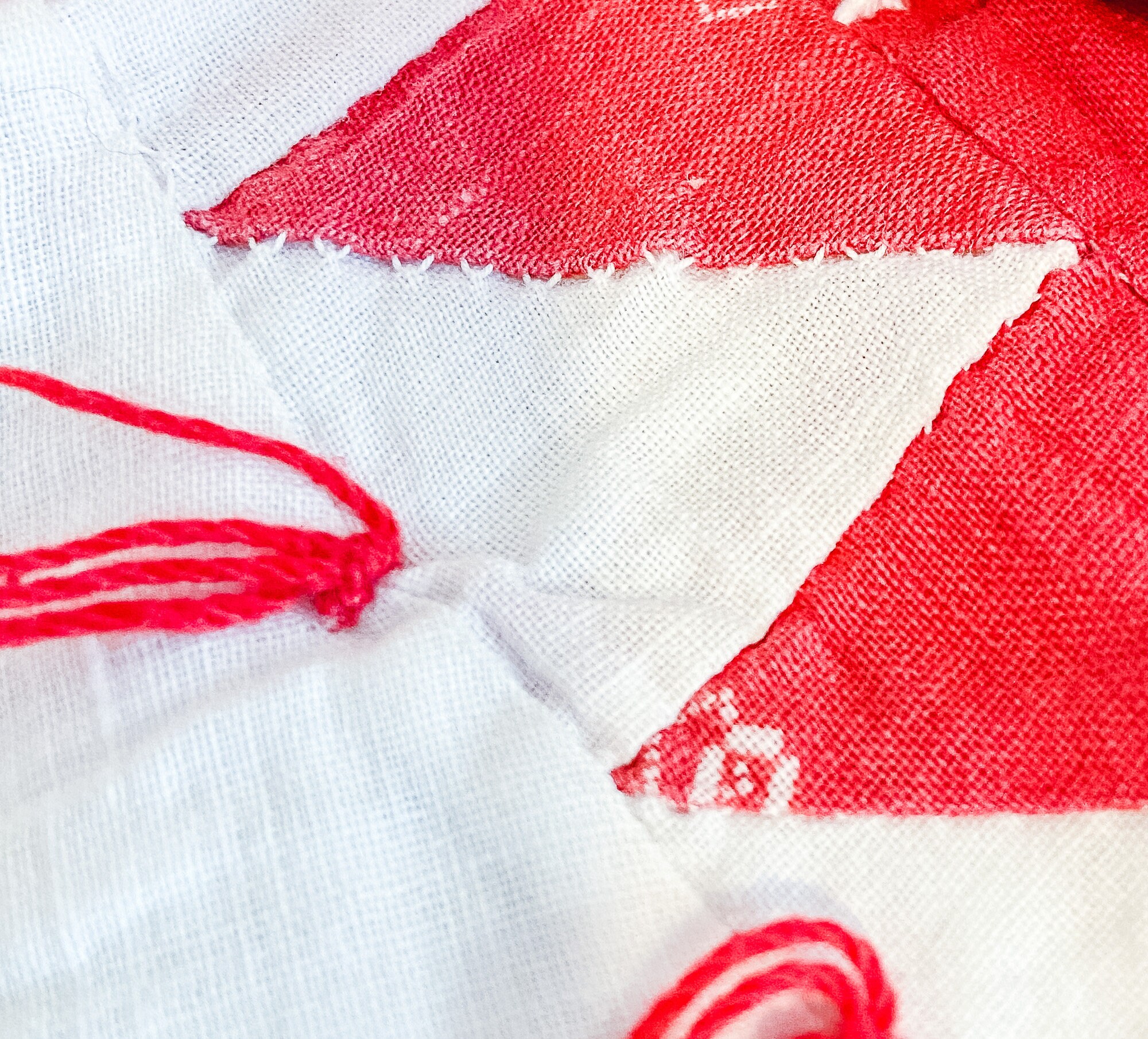 Pine Burr Pattern Quilt Vintage Hand-tied Red White Farmhouse Decor - Etsy