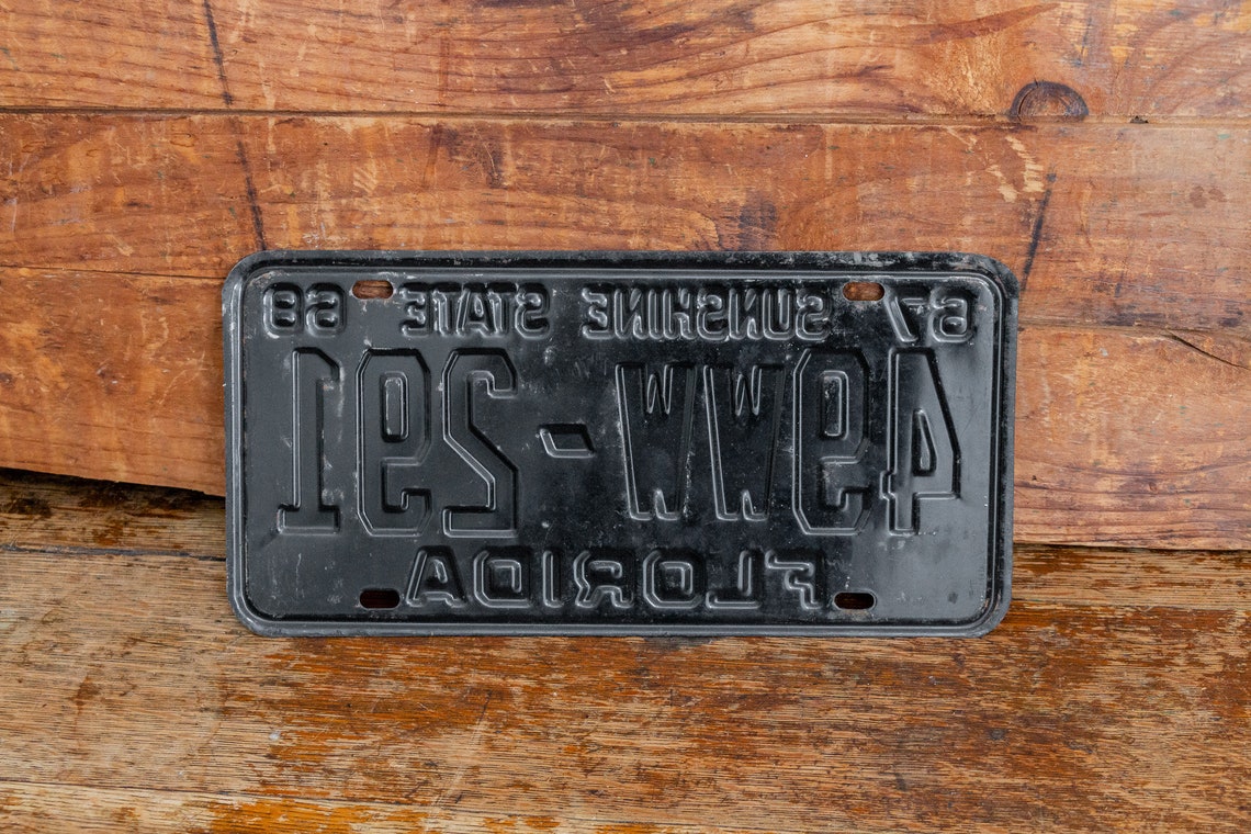 Florida 1968 WW License Plate Sunshine State Vintage Wall Etsy