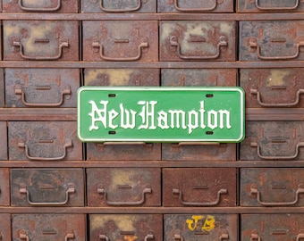 New Hampton Booster License Plate Vintage Green New Hampshire Decor