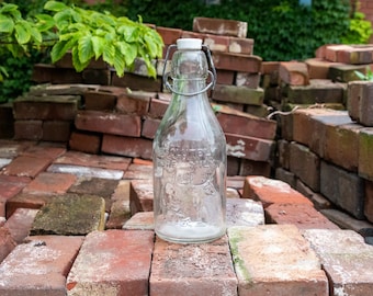 Thatcher's Dairy Milk Bottle Vintage Glass Milk Bottle with Wire Bail