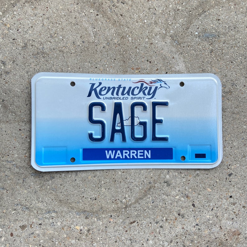2005 Kentucky Vanity License Plate KY SAGE Kitchen Decor Sign image 1