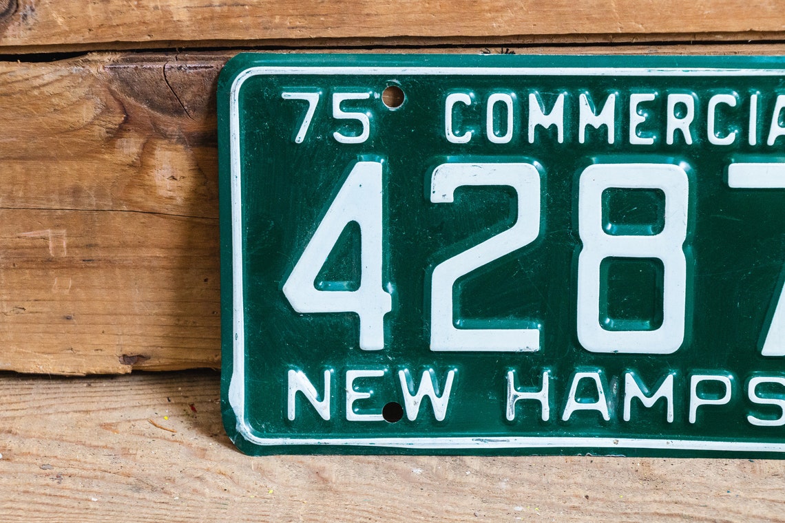 1975 Commercial New Hampshire License Plate Vintage Truck Wall | Etsy